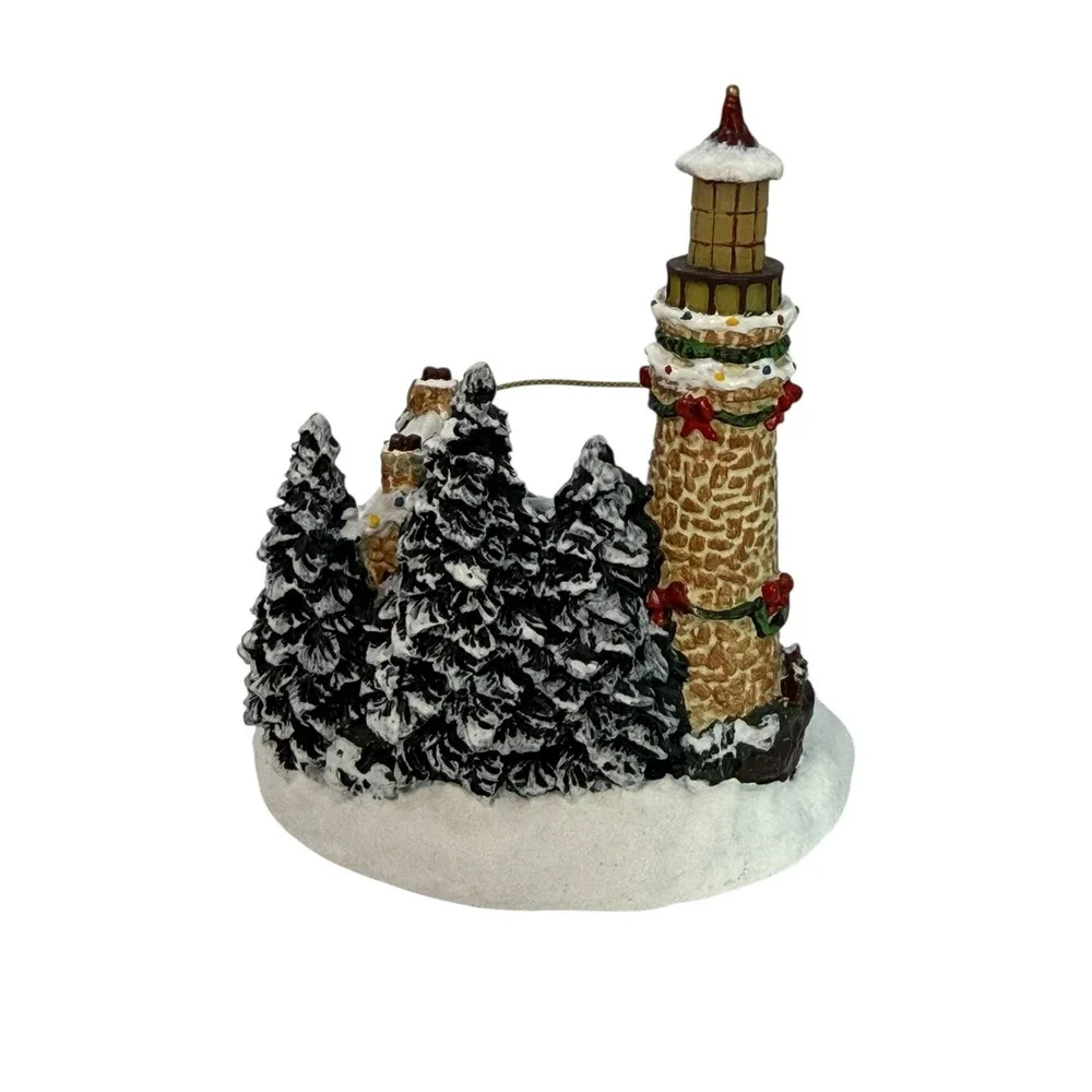 Thomas‎ Kinkade Winter Illuminations Lighted Lighthouse Christmas Ornaments Par